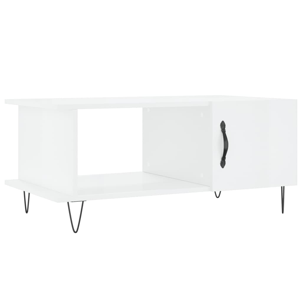 Table basse Blanc brillant 90x50x40 cm Bois d'ingénierie - XIOS