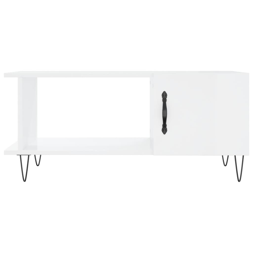 Table basse Blanc brillant 90x50x40 cm Bois d'ingénierie - XIOS
