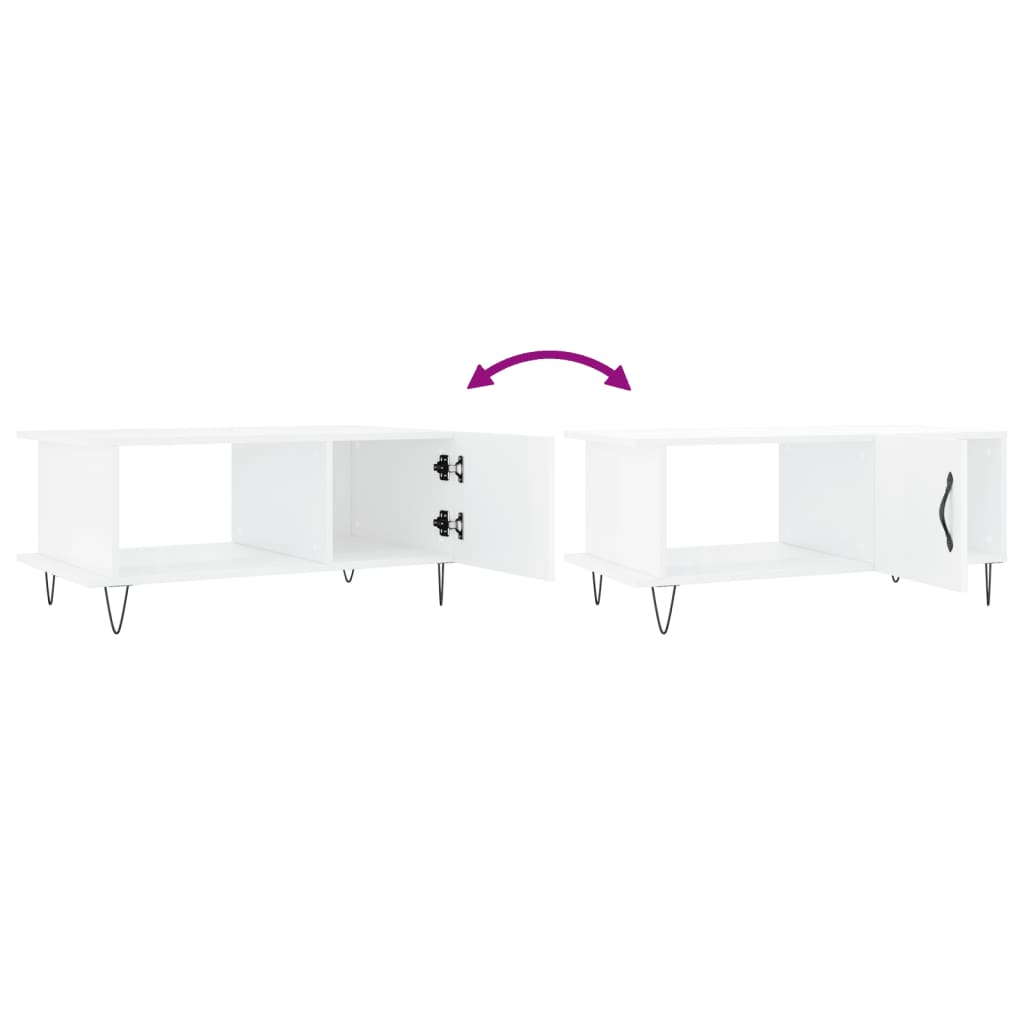 Table basse Blanc brillant 90x50x40 cm Bois d'ingénierie - XIOS