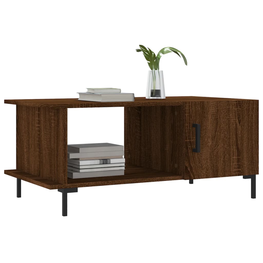 Table basse chêne marron 90x50x40 cm bois d'ingénierie - XIOS