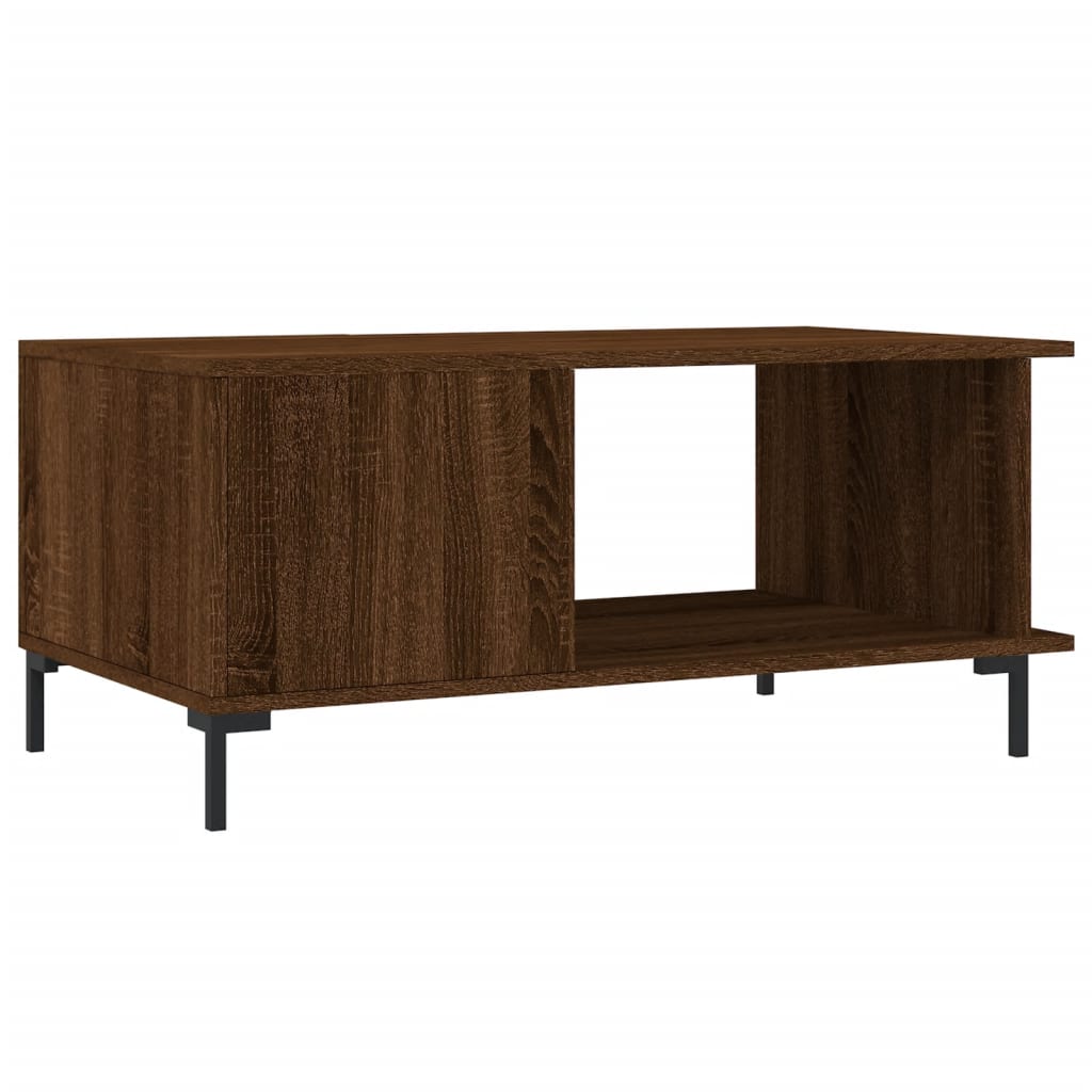 Table basse chêne marron 90x50x40 cm bois d'ingénierie - XIOS