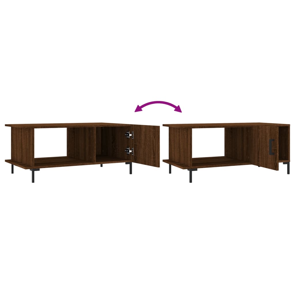 Table basse chêne marron 90x50x40 cm bois d'ingénierie - XIOS