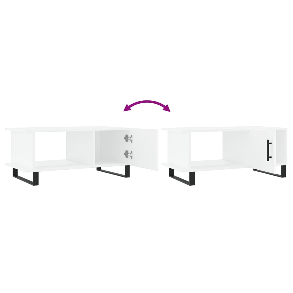 Table basse blanc 90x50x40 cm bois d'ingénierie - XIOS