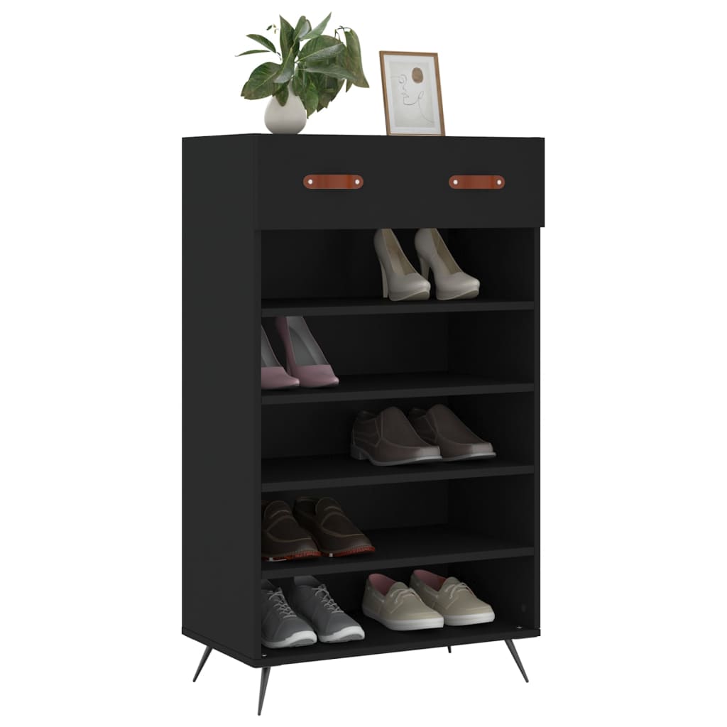 Armoire à chaussures noir 60x35x105 cm bois d'ingénierie - XIOS