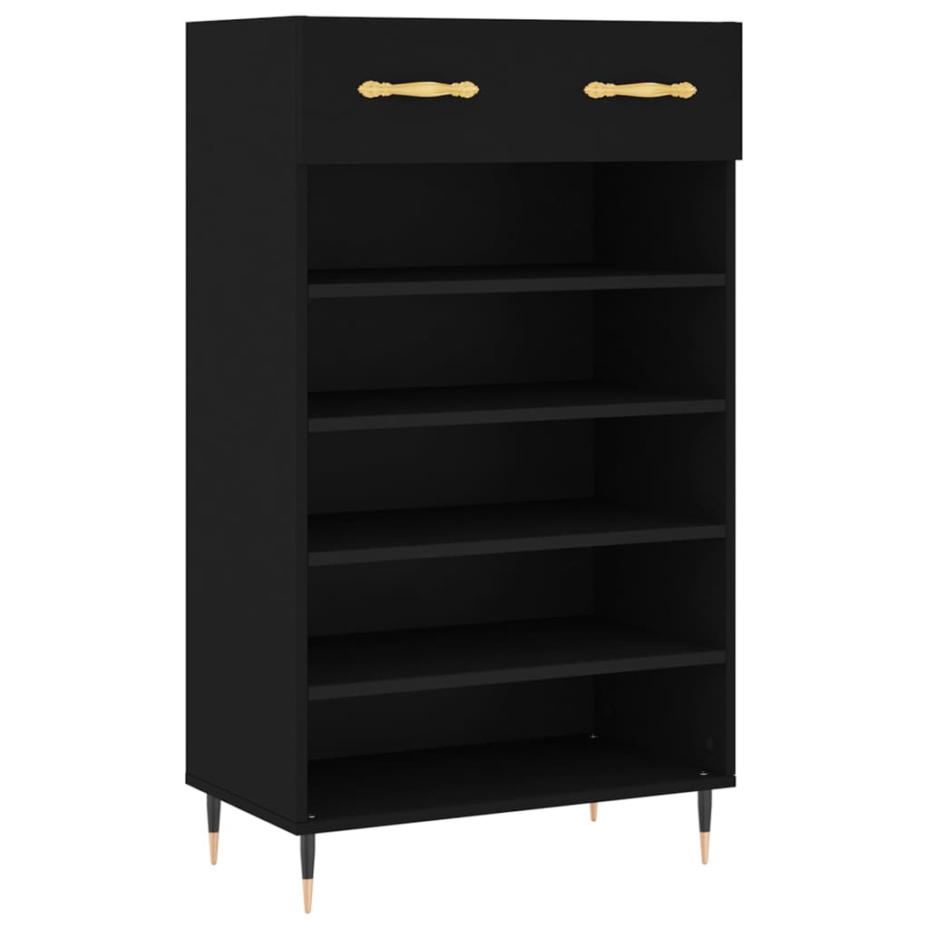 Armoire à chaussures noir 60x35x105 cm bois d'ingénierie - XIOS