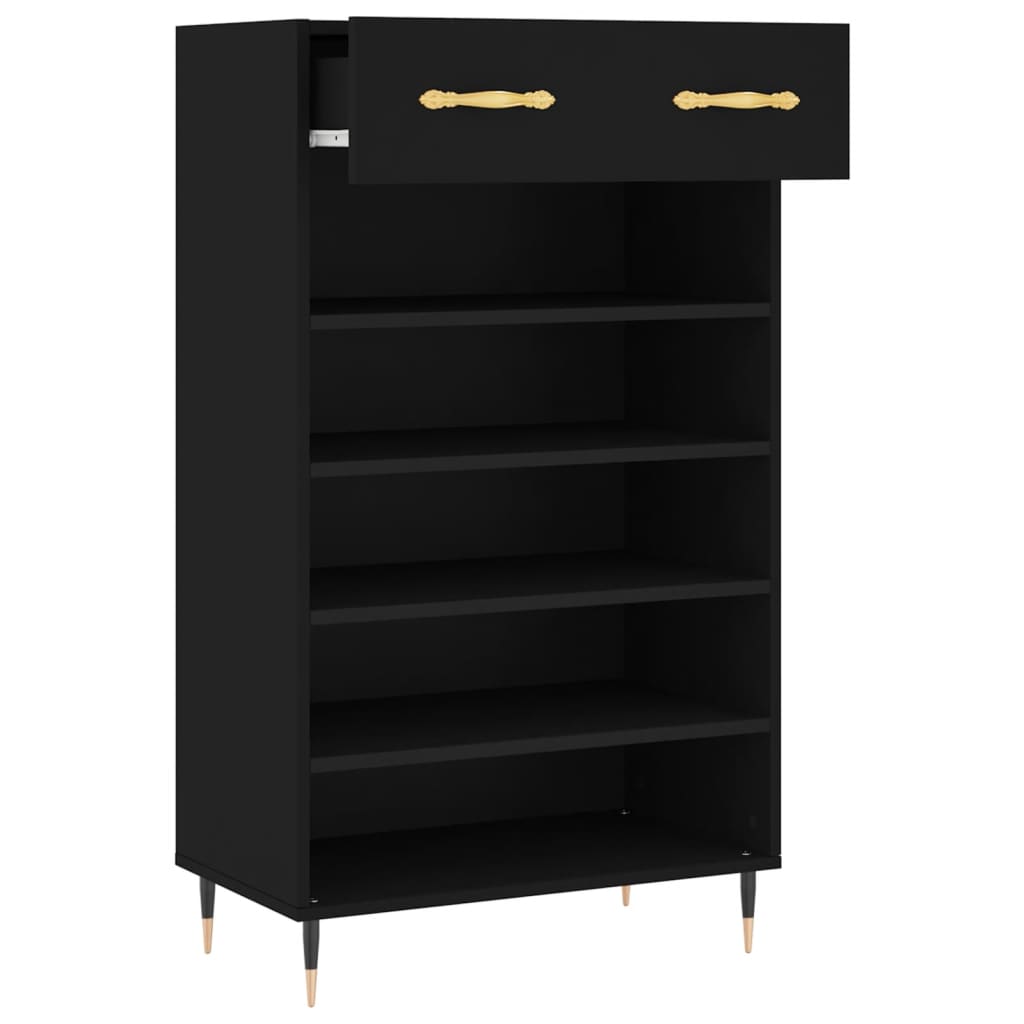 Armoire à chaussures noir 60x35x105 cm bois d'ingénierie - XIOS