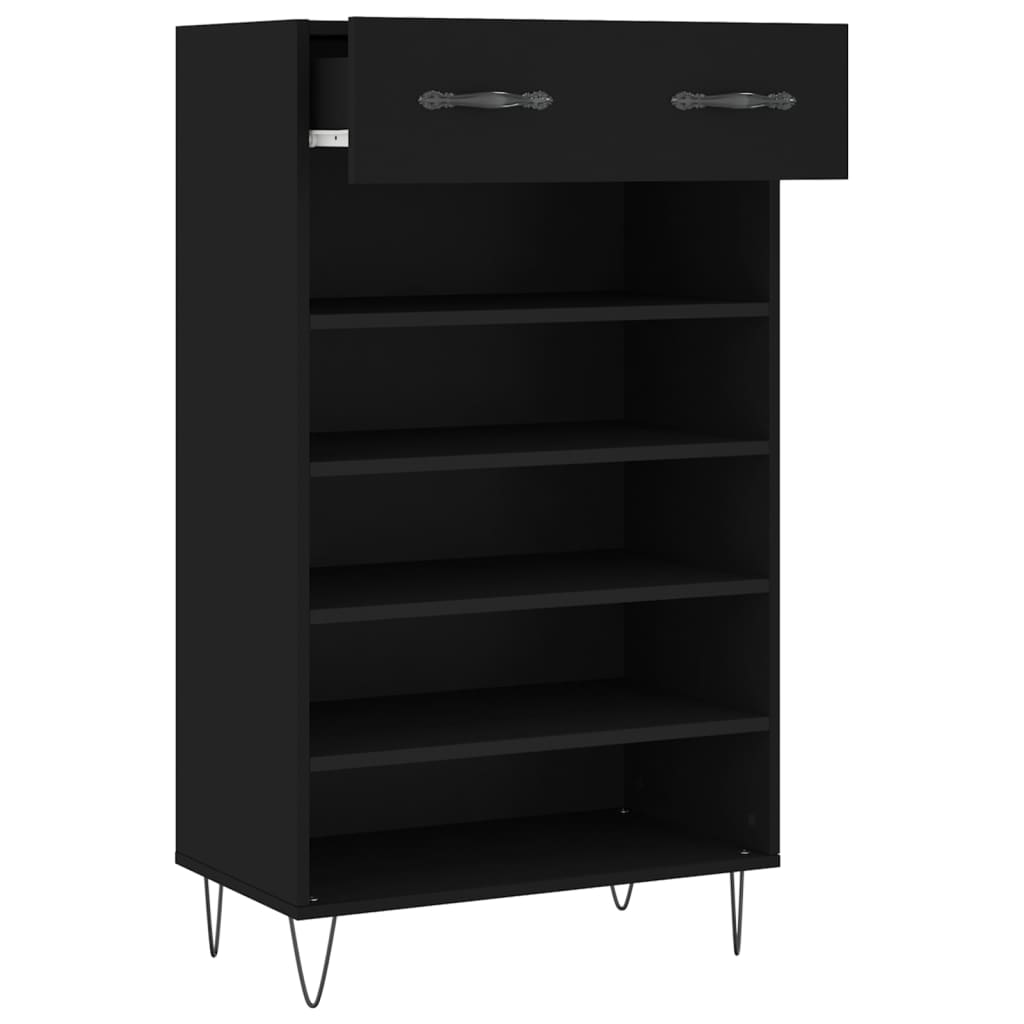 Armoire à chaussures noir 60x35x105 cm bois d'ingénierie - XIOS