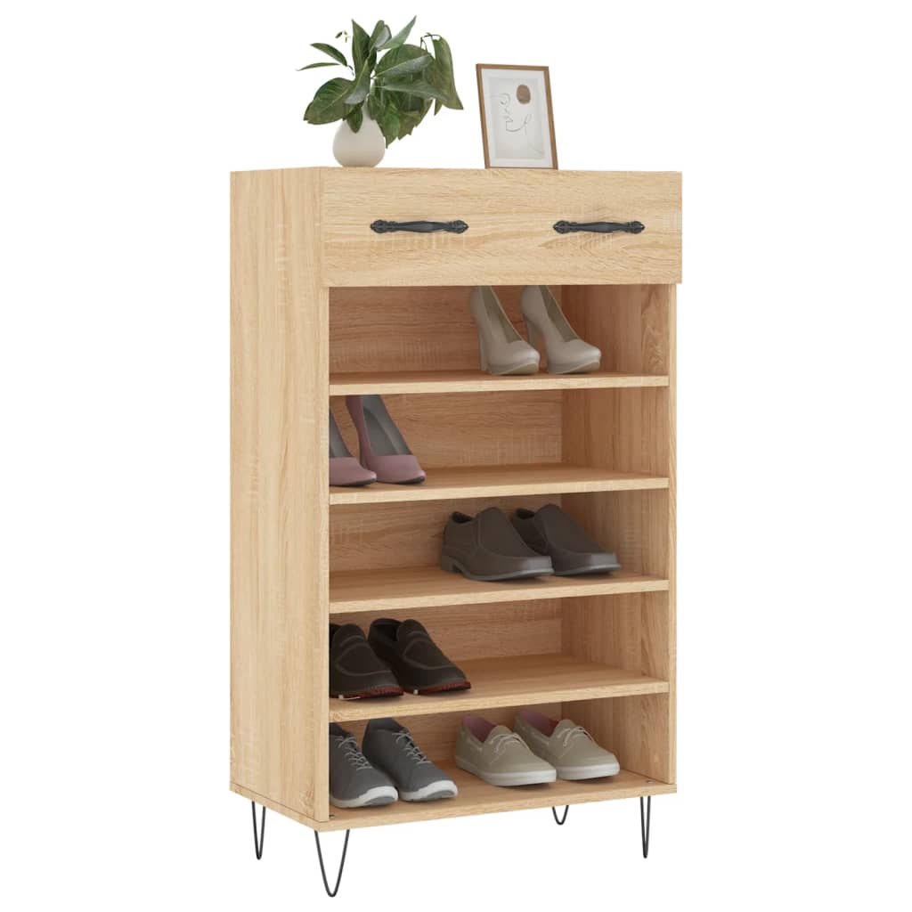 Armoire à chaussures chêne sonoma 60x35x105cm bois d'ingénierie - XIOS