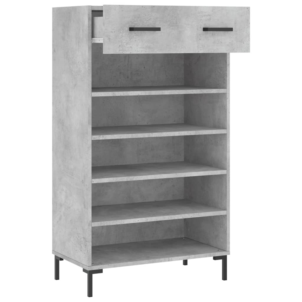 Armoire à chaussures gris béton 60x35x105 cm bois d'ingénierie - XIOS