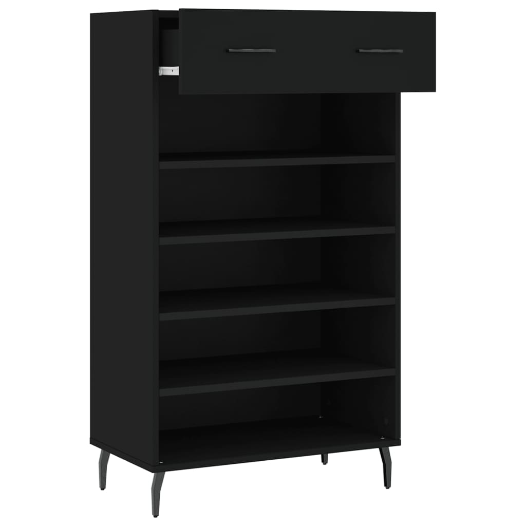 Armoire à chaussures noir 60x35x105 cm bois d'ingénierie - XIOS