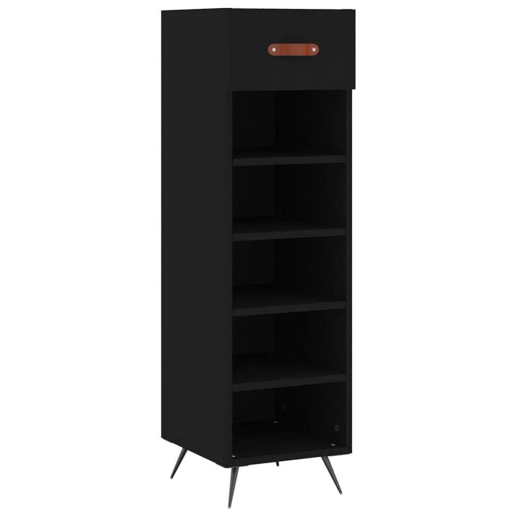 Armoire à chaussures noir 30x35x105 cm bois d'ingénierie - XIOS