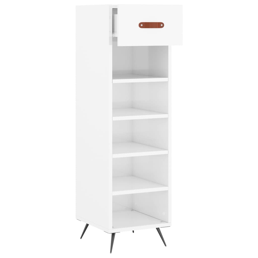 Armoire à chaussure Blanc brillant 30x35x105 cm Bois ingénierie - XIOS