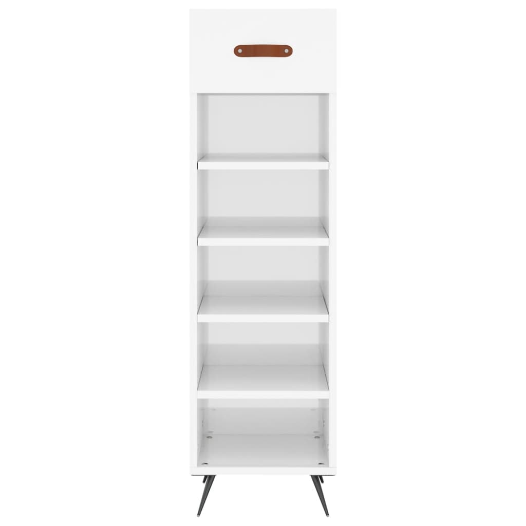Armoire à chaussure Blanc brillant 30x35x105 cm Bois ingénierie - XIOS
