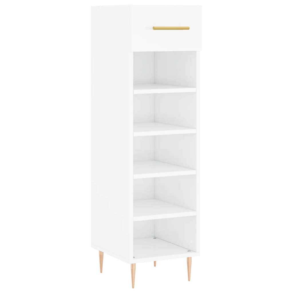 Armoire à chaussure Blanc brillant 30x35x105 cm Bois ingénierie - XIOS