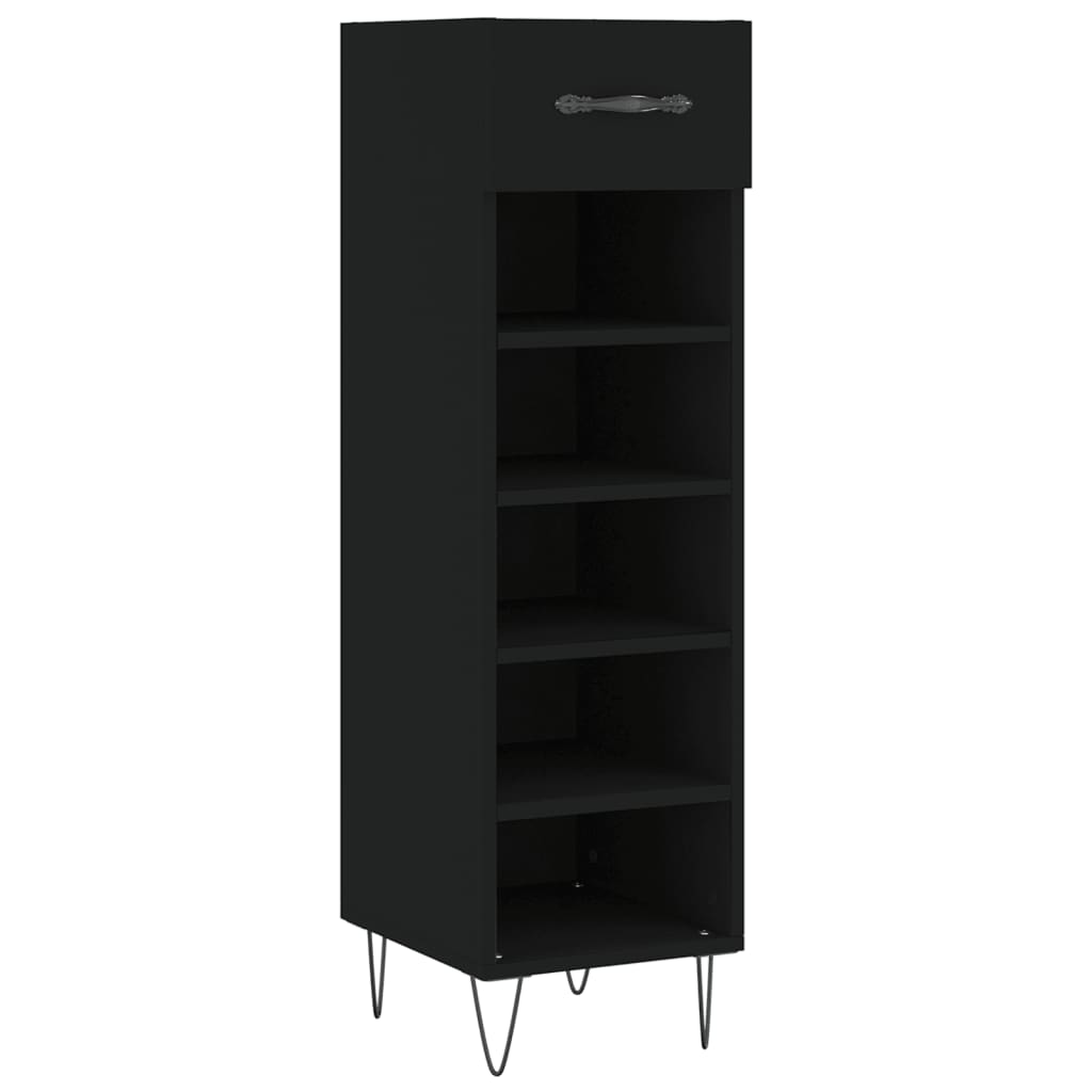 Armoire à chaussures noir 30x35x105 cm bois d'ingénierie - XIOS