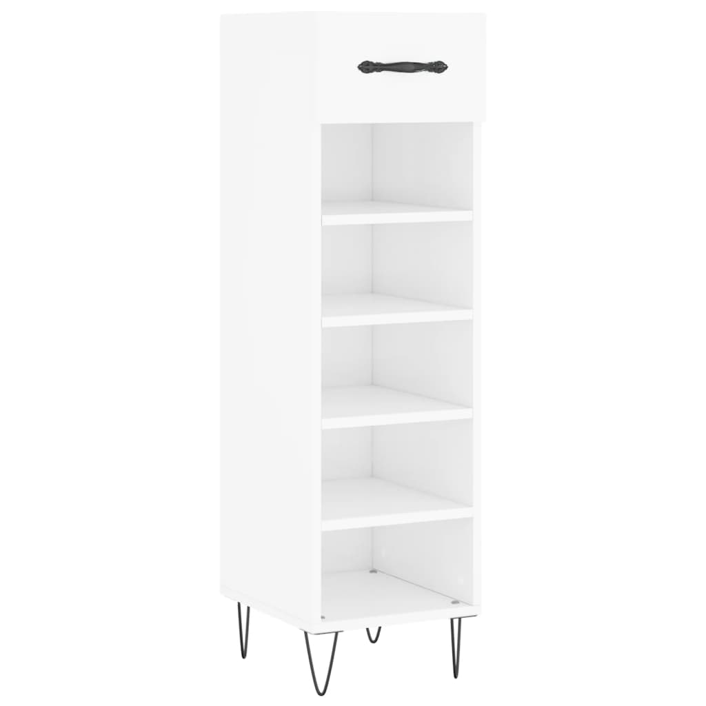 Armoire à chaussure Blanc brillant 30x35x105 cm Bois ingénierie - XIOS