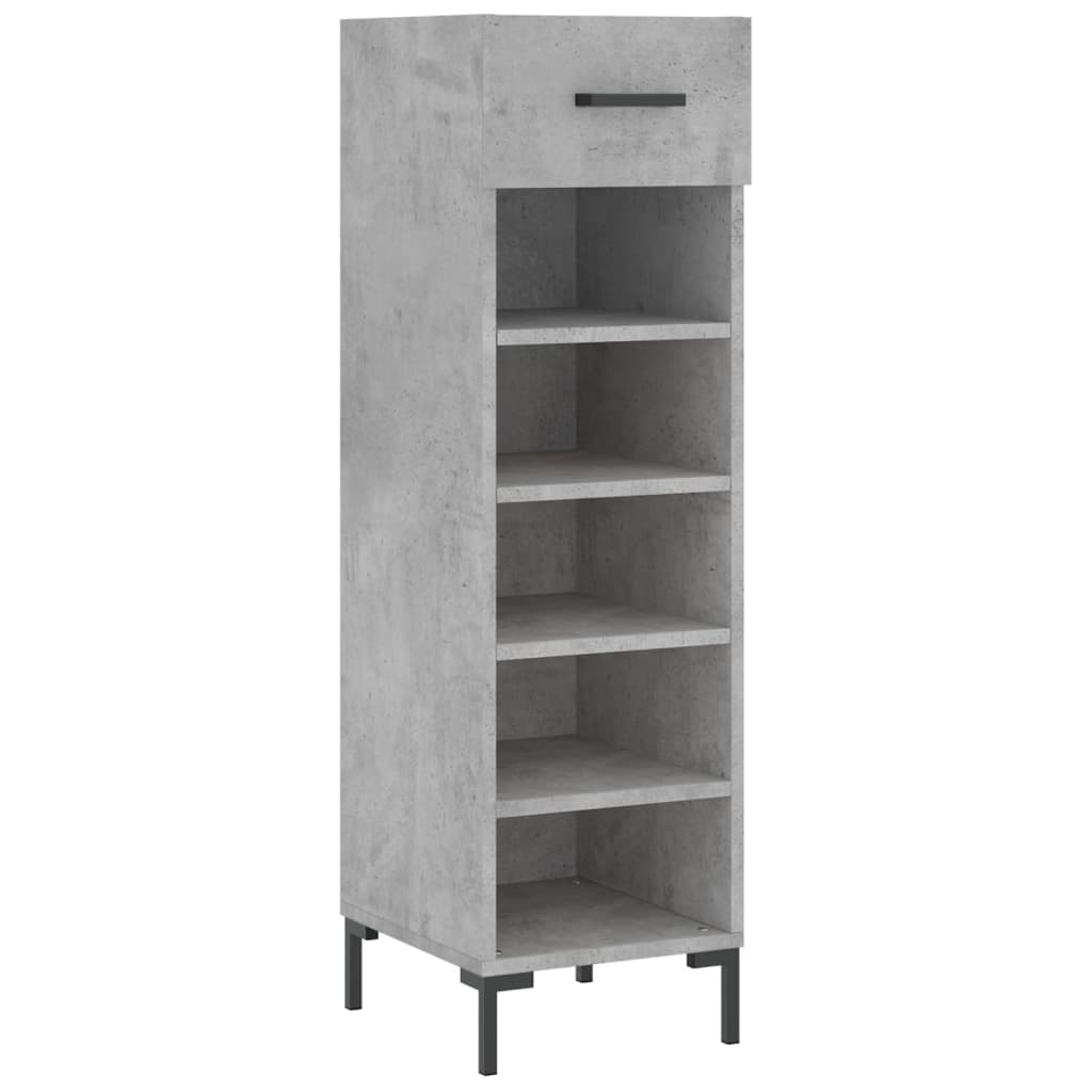 Armoire à chaussures gris béton 30x35x105 cm bois d'ingénierie - XIOS