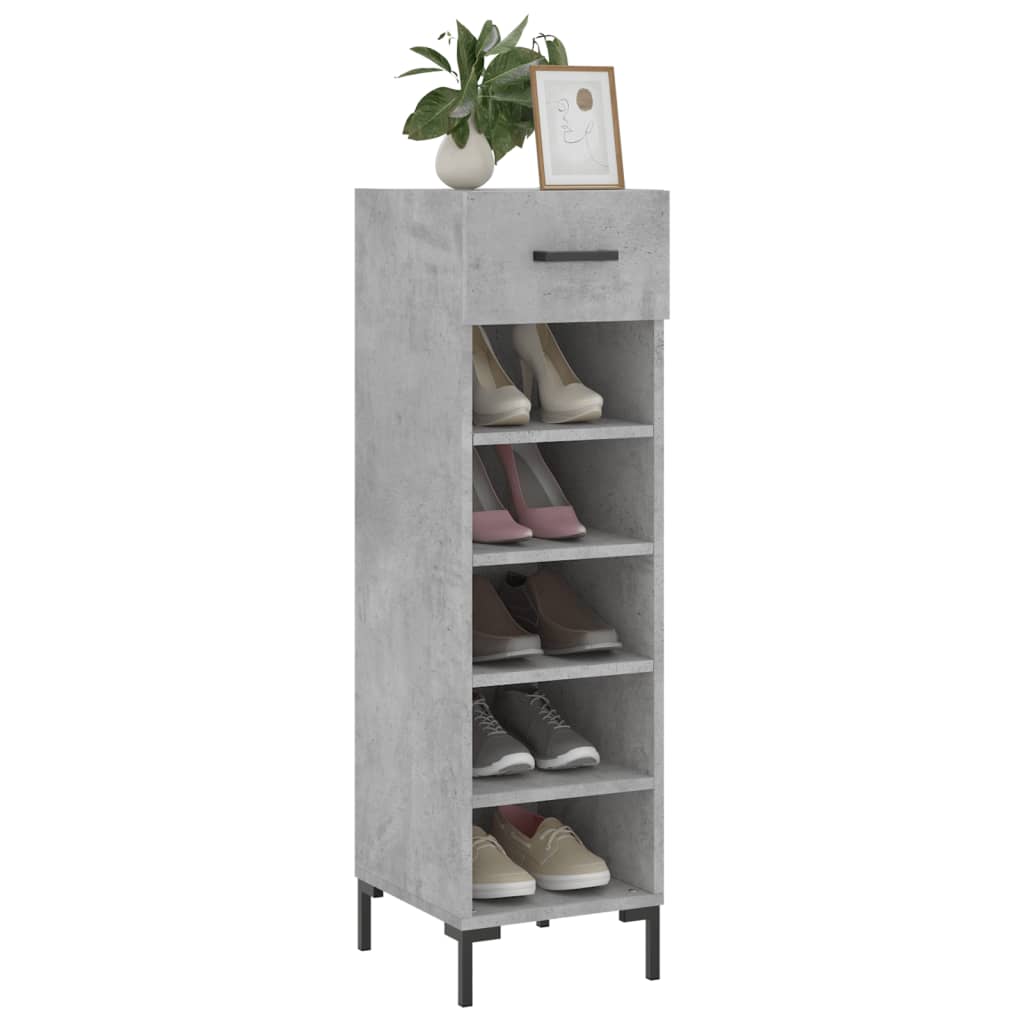 Armoire à chaussures gris béton 30x35x105 cm bois d'ingénierie - XIOS