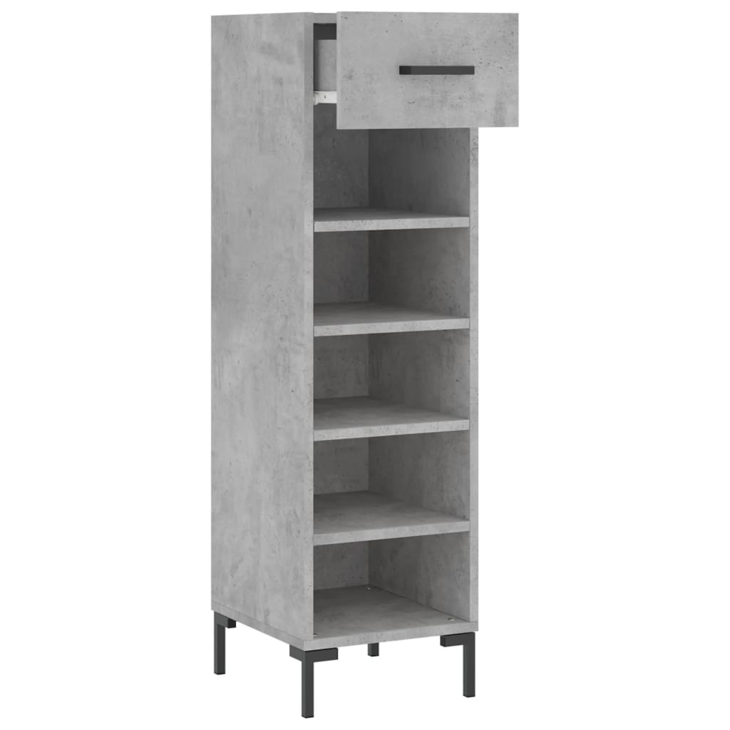 Armoire à chaussures gris béton 30x35x105 cm bois d'ingénierie - XIOS