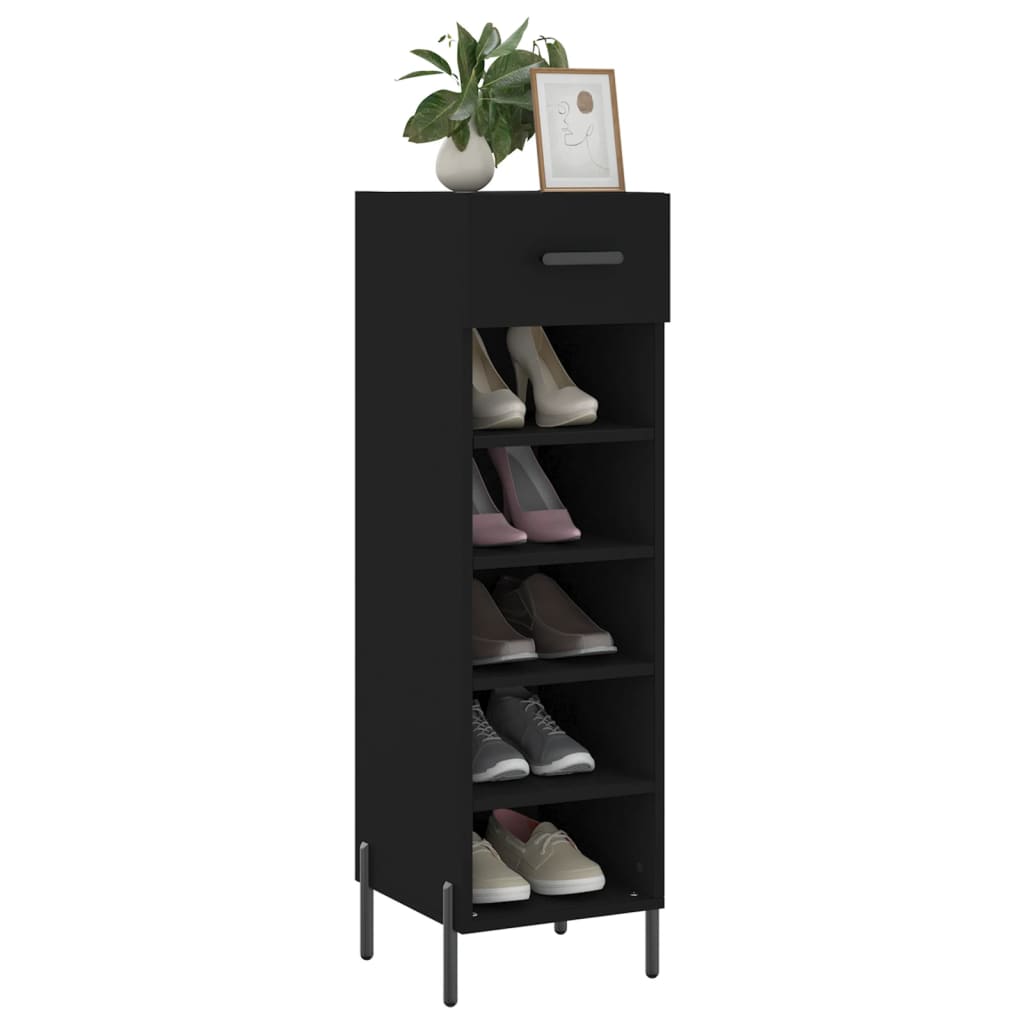 Armoire à chaussures noir 30x35x105 cm bois d'ingénierie - XIOS