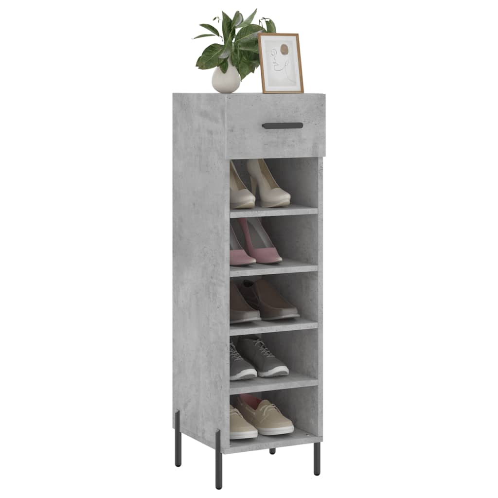 Armoire à chaussures gris béton 30x35x105 cm bois d'ingénierie - XIOS