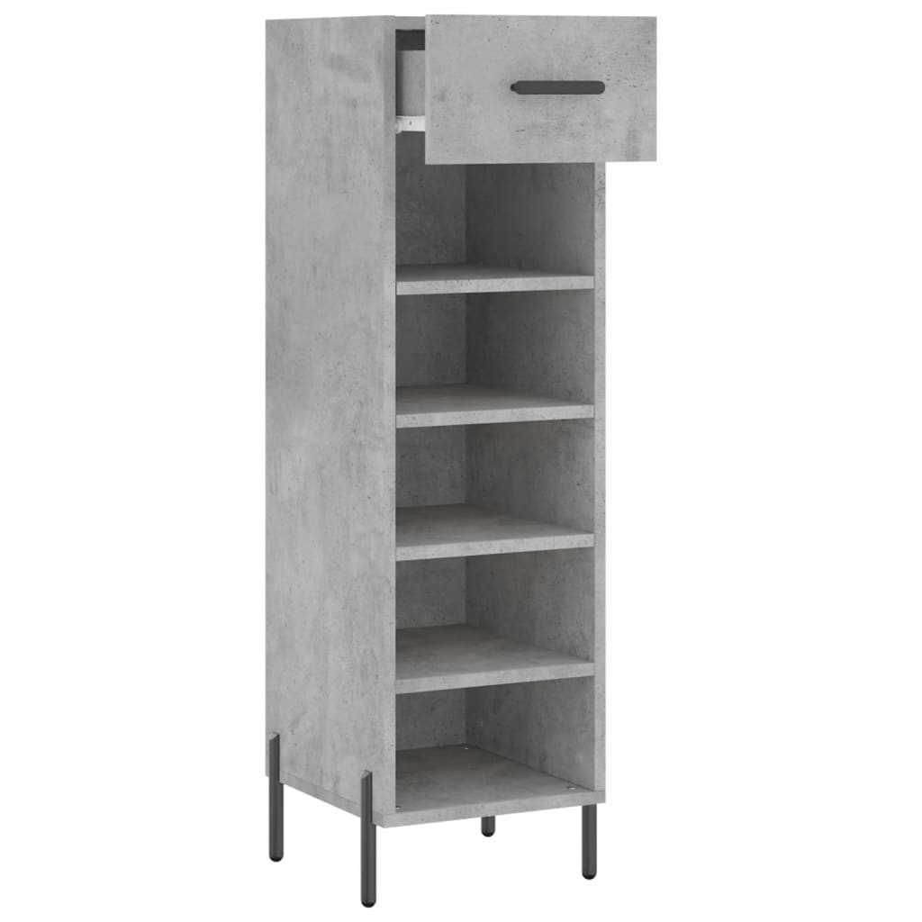 Armoire à chaussures gris béton 30x35x105 cm bois d'ingénierie - XIOS