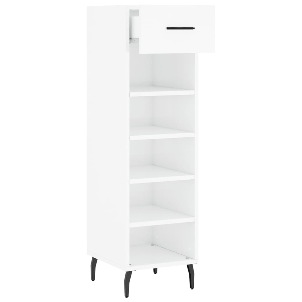 Armoire à chaussure Blanc brillant 30x35x105 cm Bois ingénierie - XIOS