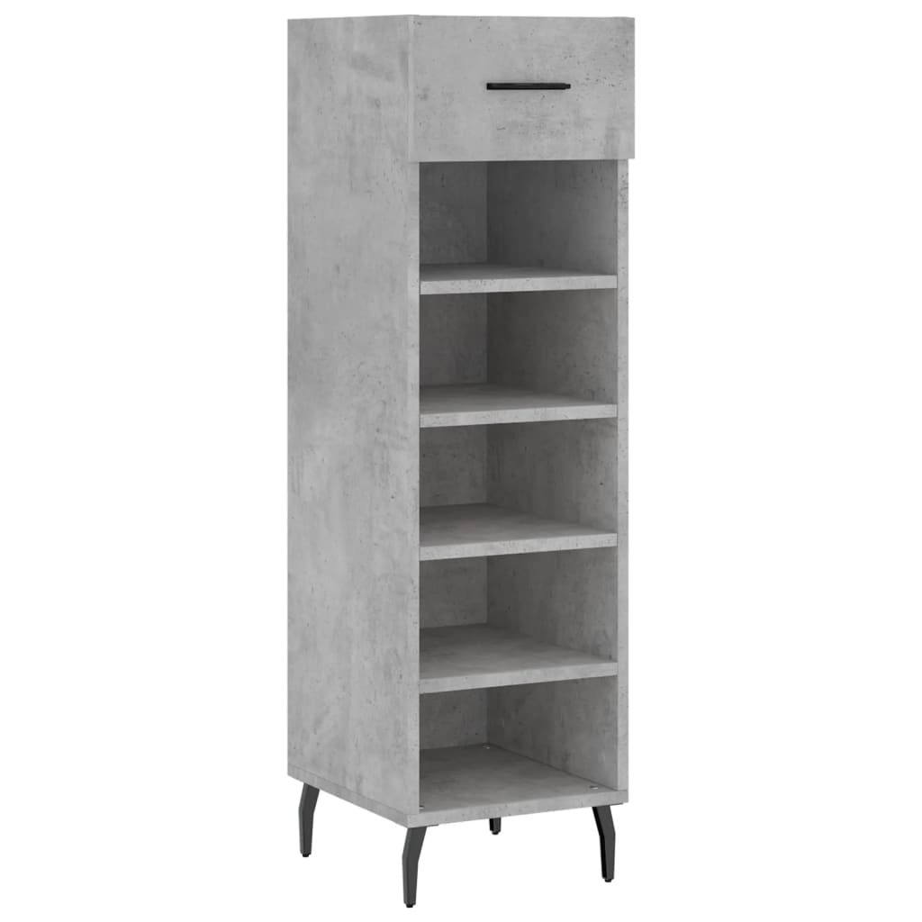 Armoire à chaussures gris béton 30x35x105 cm bois d'ingénierie - XIOS