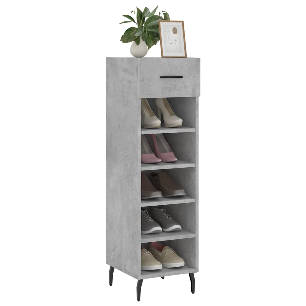 Armoire à chaussures gris béton 30x35x105 cm bois d'ingénierie - XIOS