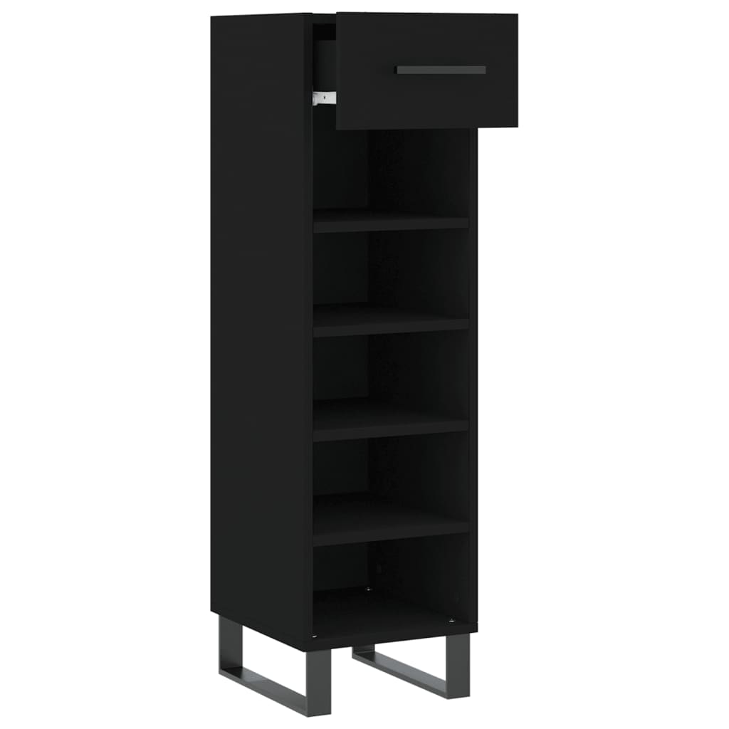 Armoire à chaussures noir 30x35x105 cm bois d'ingénierie - XIOS