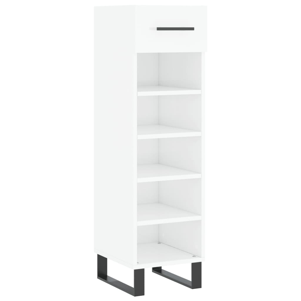 Armoire à chaussure Blanc brillant 30x35x105 cm Bois ingénierie - XIOS