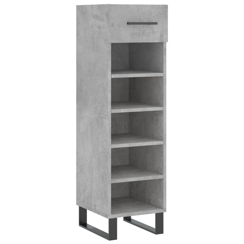 Armoire à chaussures gris béton 30x35x105 cm bois d'ingénierie - XIOS