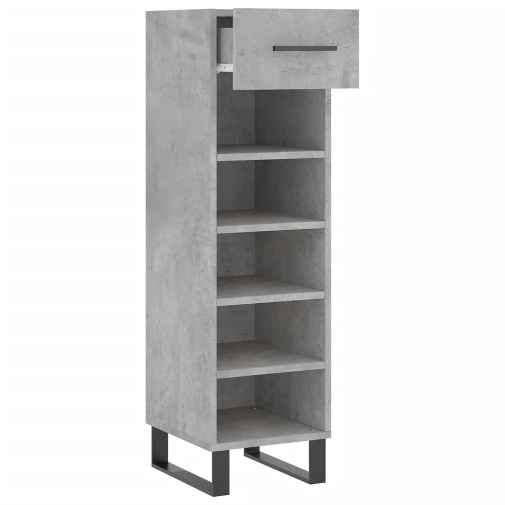 Armoire à chaussures gris béton 30x35x105 cm bois d'ingénierie - XIOS