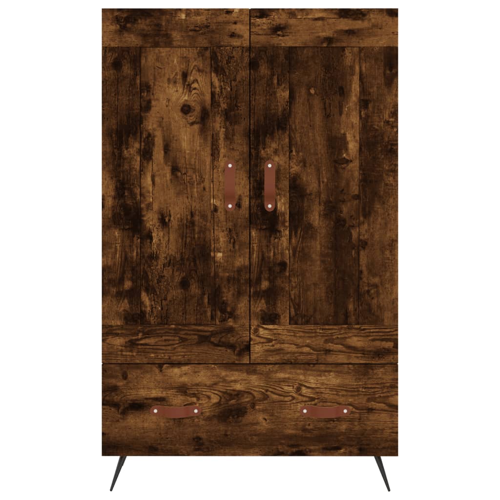 Buffet haut chêne fumé 69,5x31x115 cm bois d'ingénierie - XIOS