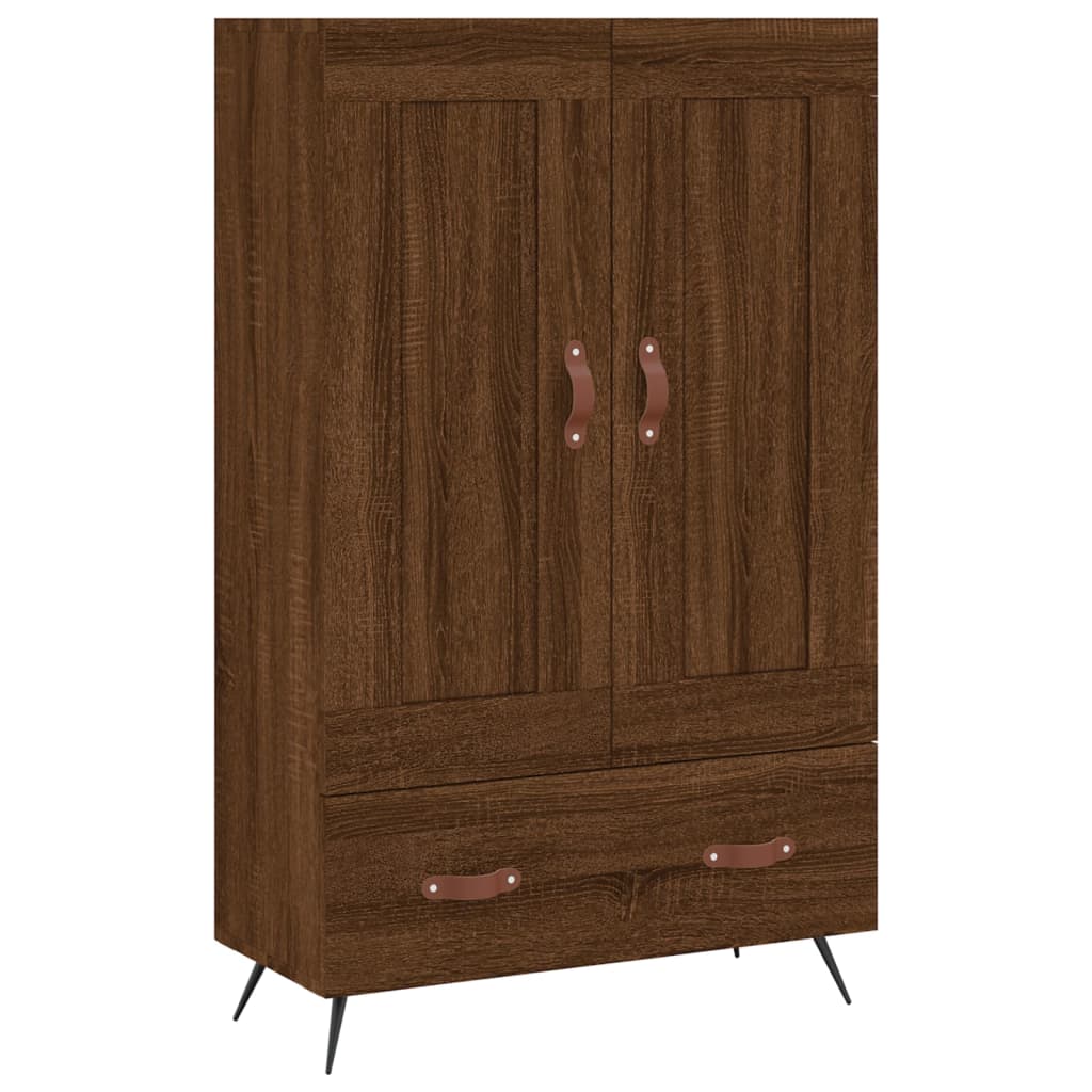 Buffet haut chêne marron 69,5x31x115 cm bois d'ingénierie - XIOS