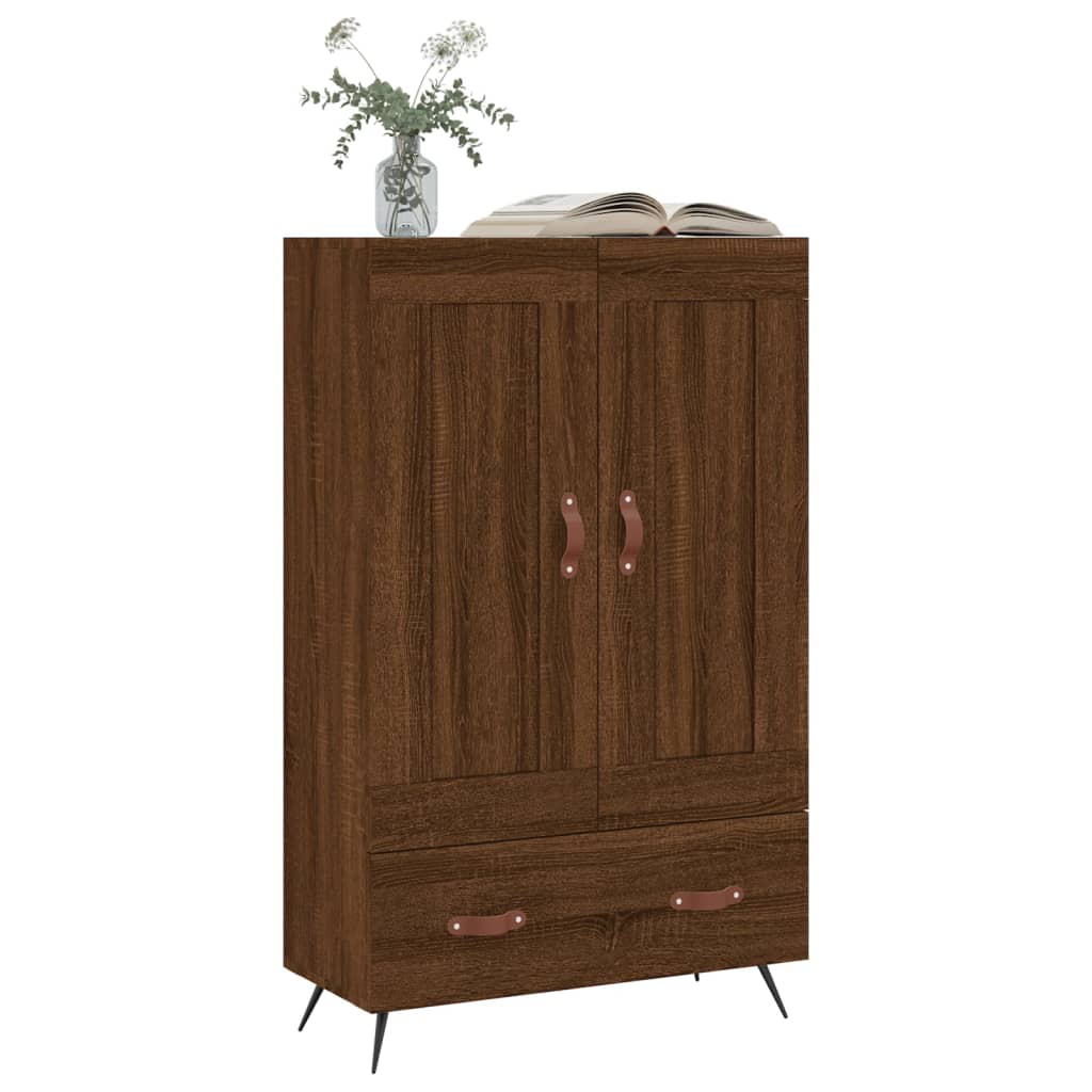 Buffet haut chêne marron 69,5x31x115 cm bois d'ingénierie - XIOS