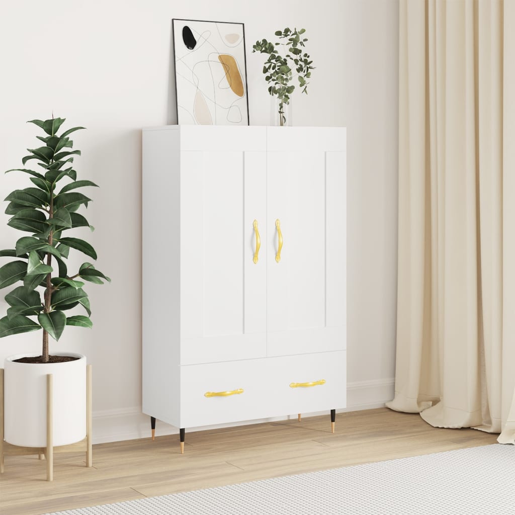 Buffet haut blanc 69,5x31x115 cm bois d'ingénierie - XIOS