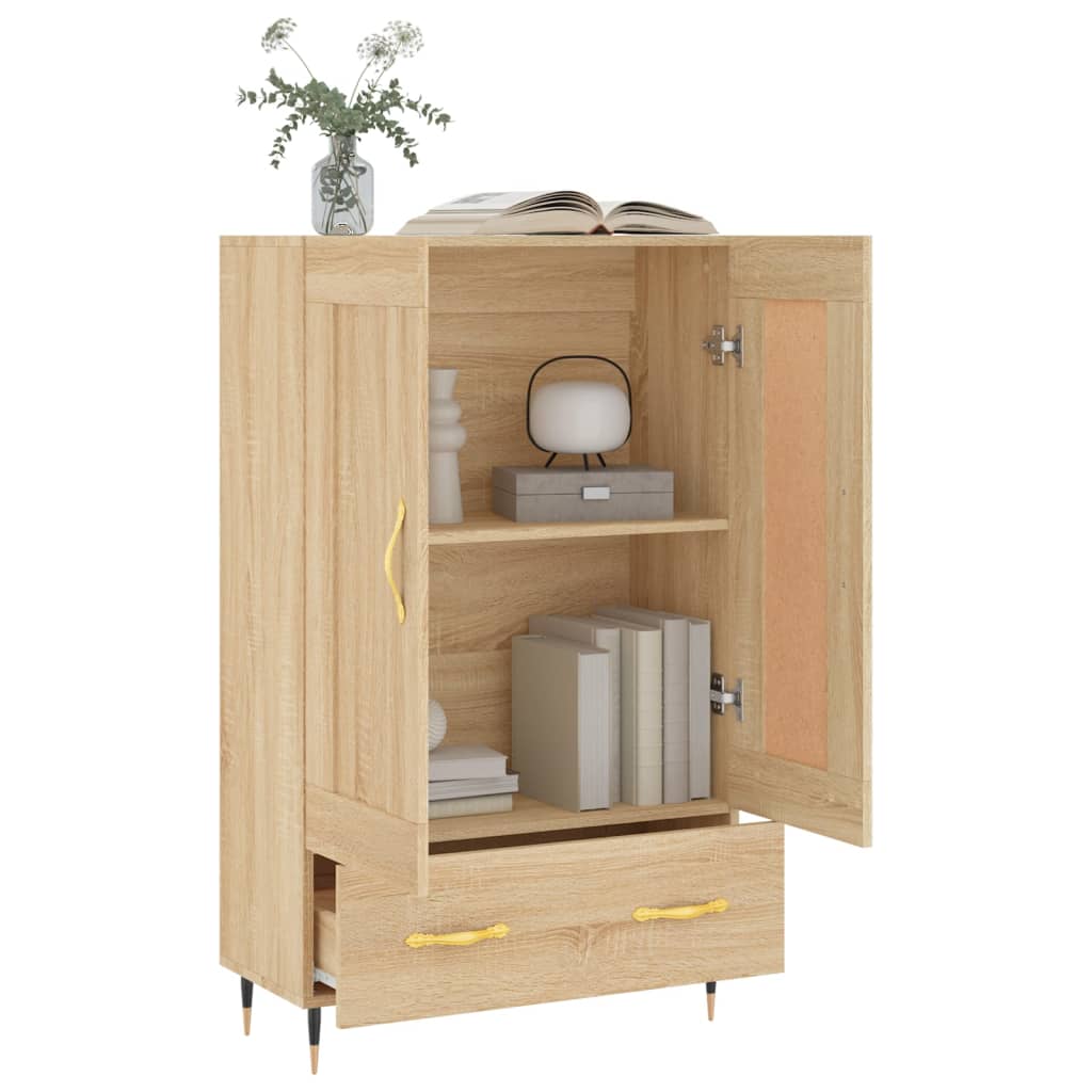 Buffet haut chêne sonoma 69,5x31x115 cm bois d'ingénierie - XIOS