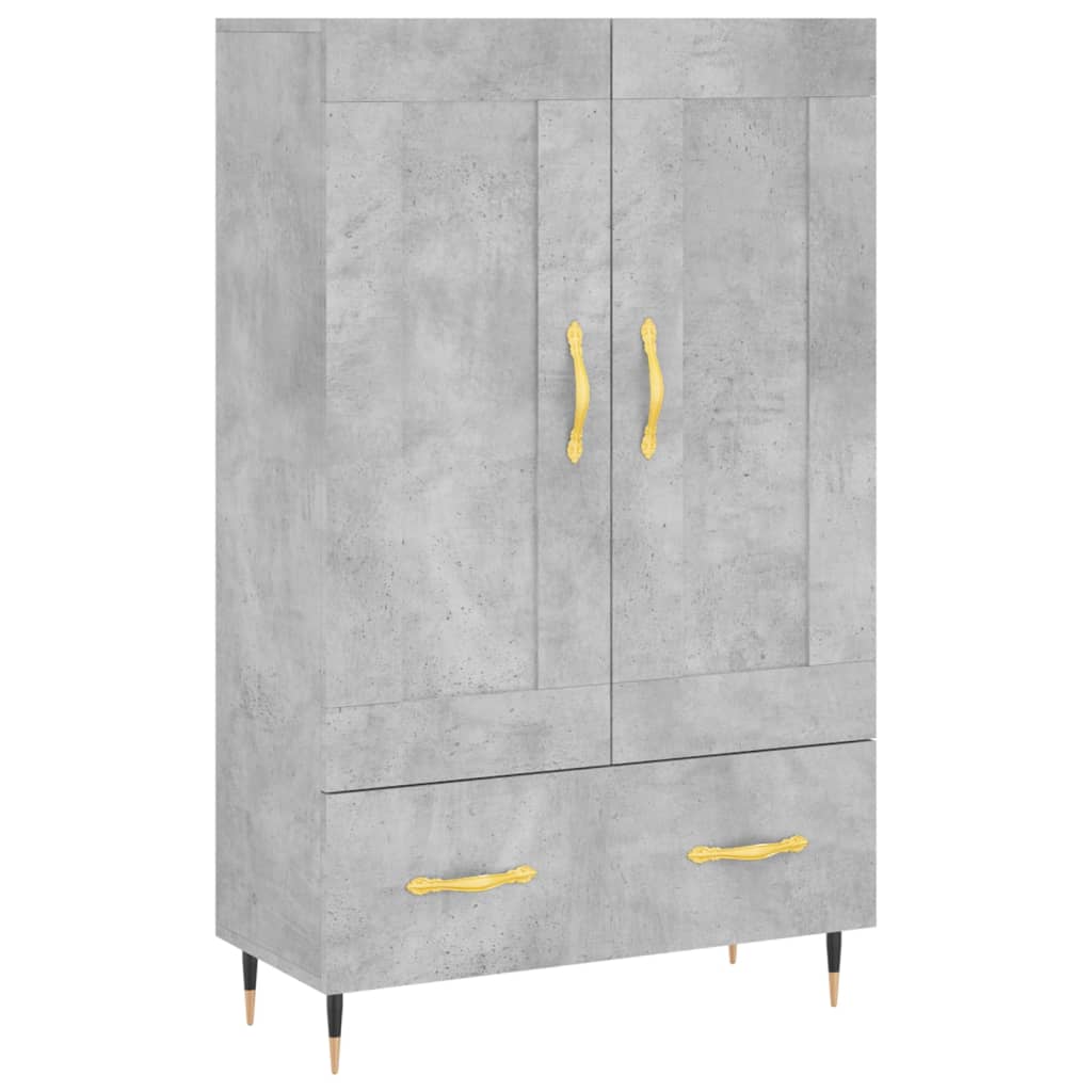 Buffet haut gris béton 69,5x31x115 cm bois d'ingénierie - XIOS