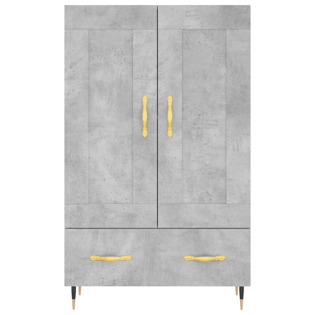 Buffet haut gris béton 69,5x31x115 cm bois d'ingénierie - XIOS