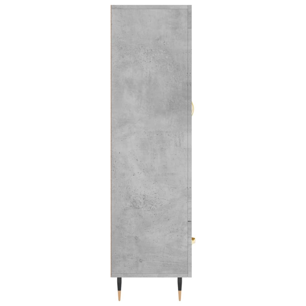 Buffet haut gris béton 69,5x31x115 cm bois d'ingénierie - XIOS