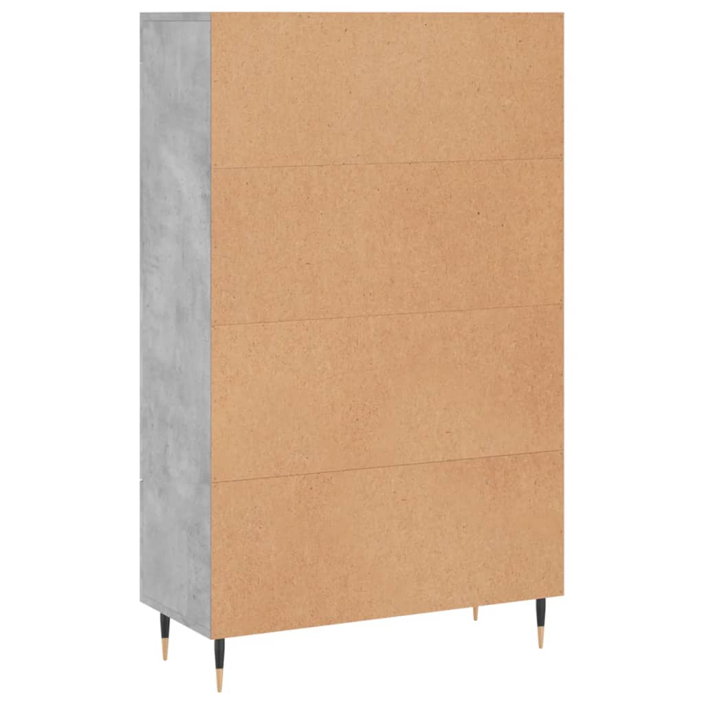 Buffet haut gris béton 69,5x31x115 cm bois d'ingénierie - XIOS