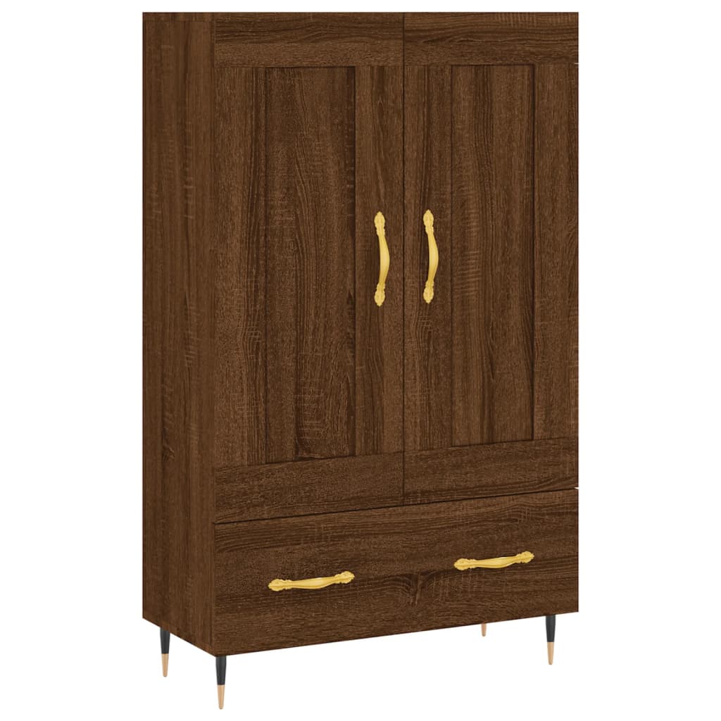 Buffet haut chêne marron 69,5x31x115 cm bois d'ingénierie - XIOS