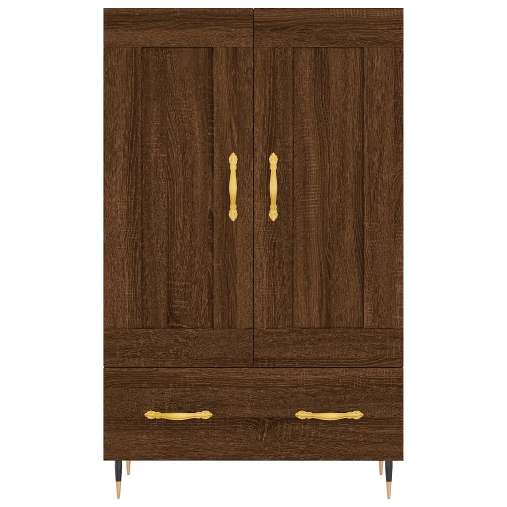 Buffet haut chêne marron 69,5x31x115 cm bois d'ingénierie - XIOS