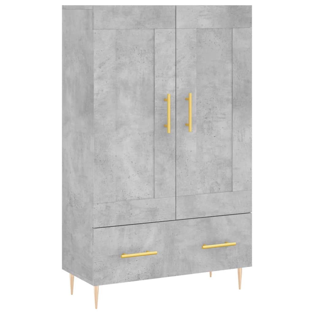 Buffet haut gris béton 69,5x31x115 cm bois d'ingénierie - XIOS