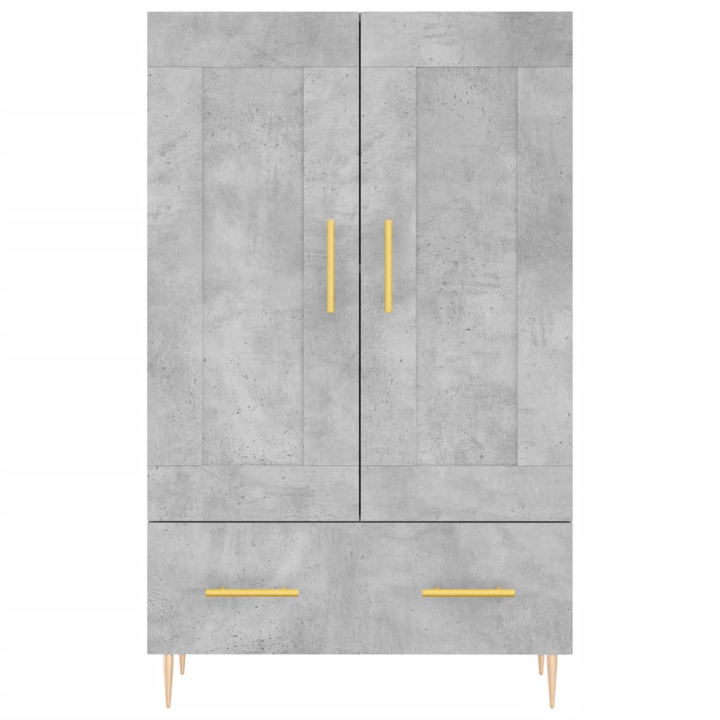 Buffet haut gris béton 69,5x31x115 cm bois d'ingénierie - XIOS