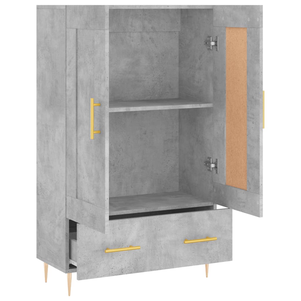 Buffet haut gris béton 69,5x31x115 cm bois d'ingénierie - XIOS