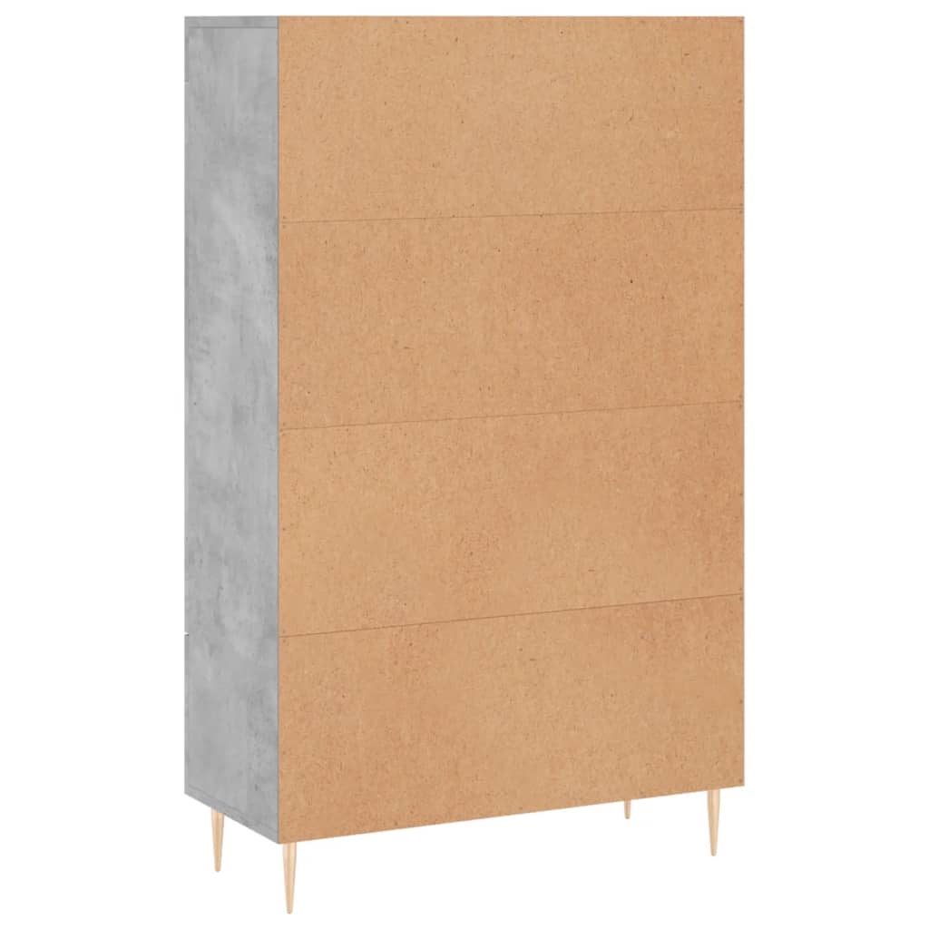 Buffet haut gris béton 69,5x31x115 cm bois d'ingénierie - XIOS