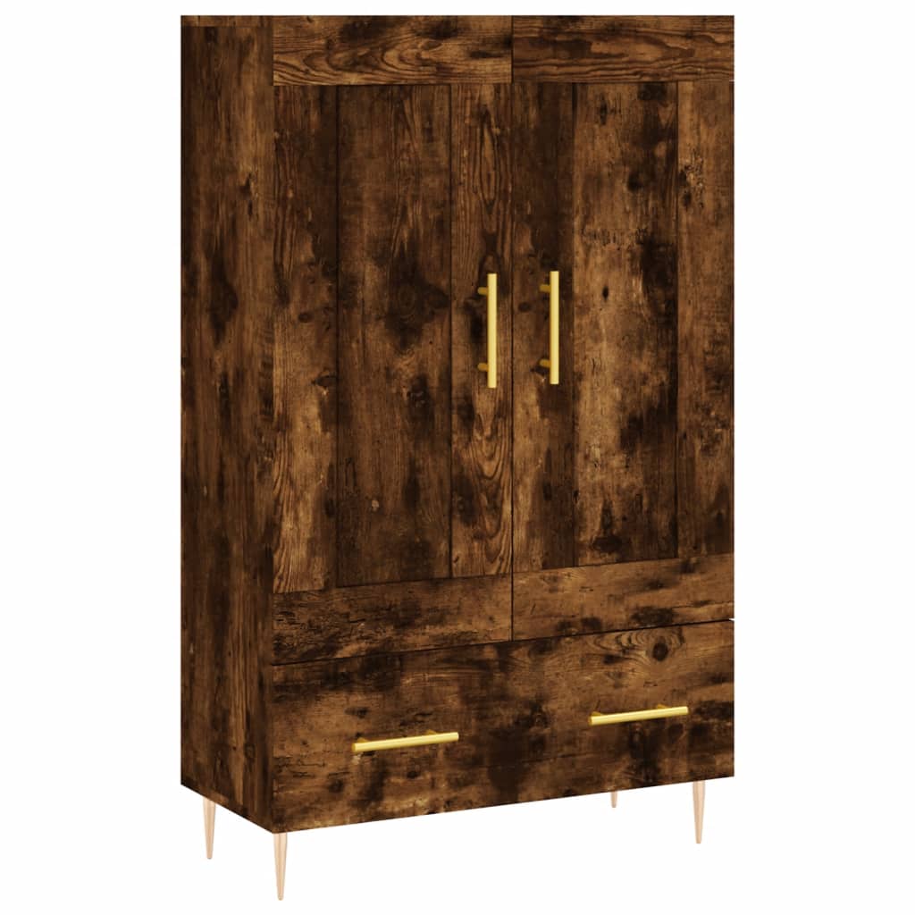Buffet haut chêne fumé 69,5x31x115 cm bois d'ingénierie - XIOS
