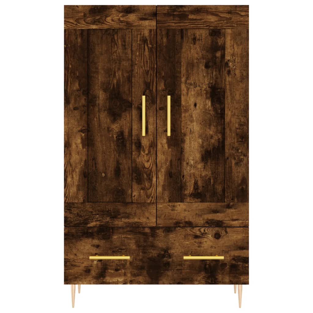 Buffet haut chêne fumé 69,5x31x115 cm bois d'ingénierie - XIOS